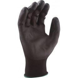 Black PU palm coated glove (Pack 10)