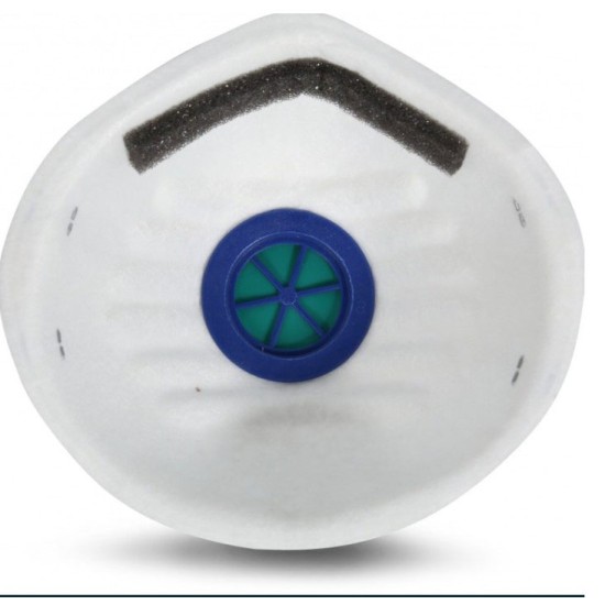 Disposable FFP2 Cupped Mask with Valve APF 10 Respiratory Protection EN 149 Certified (Box 20)