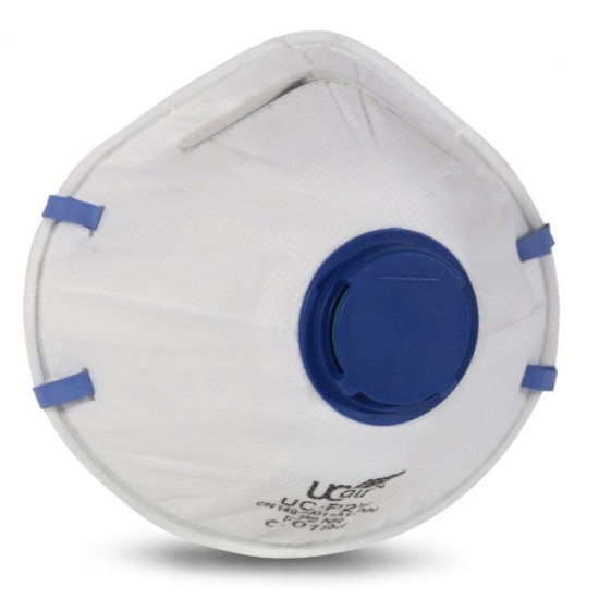 Disposable FFP2 Cupped Mask with Valve APF 10 Respiratory Protection EN 149 Certified (Box 20)