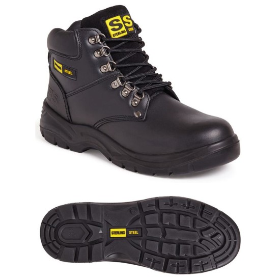 Black unisex 6 eye hiker boot 